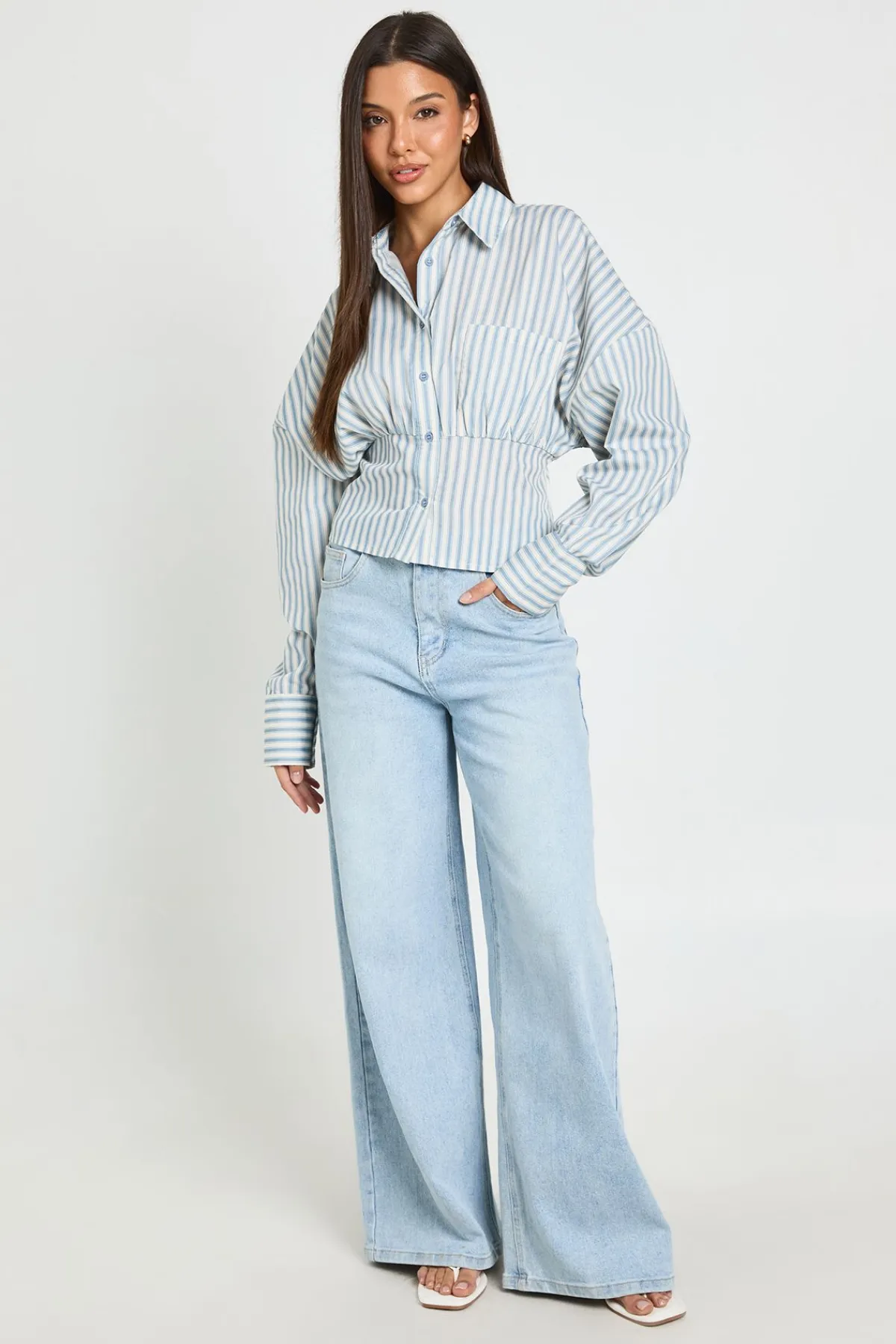 boohoo Chemise Rayée Cintrée<Femme Tops