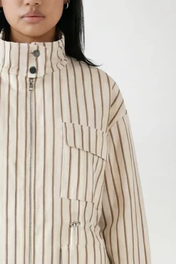 boohoo Chemise Rayée Col Montant Taille Cintrée<Femme Tops