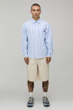 boohooMAN Chemise Rayée À Imprimé Fruits Manches Longues Coupe Ample<Homme Chemises