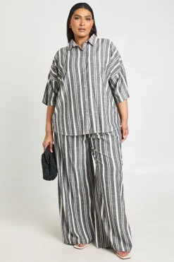 boohoo Chemise Rayée Oversize Grande Taille<Femme Tops