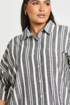 boohoo Chemise Rayée Oversize Grande Taille<Femme Tops