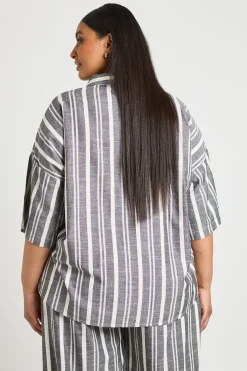 boohoo Chemise Rayée Oversize Grande Taille<Femme Tops