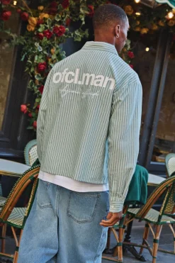 Chemise Rayée Oversize À Manches Longues Et Imprimé Boxy