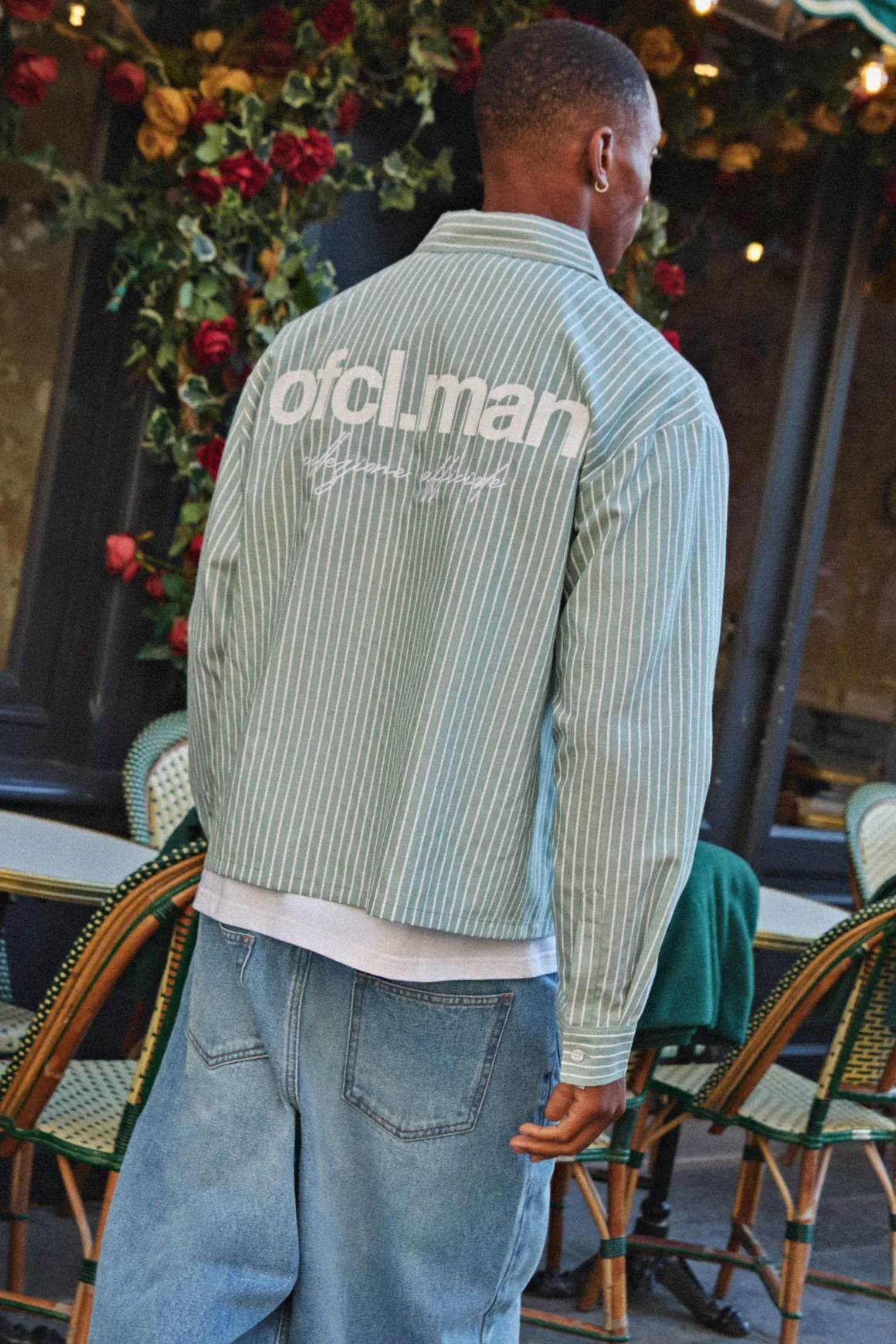 Chemise Rayée Oversize À Manches Longues Et Imprimé Boxy
