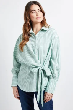 Chemise à Rayures avec Lien Latéral