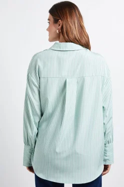 Chemise à Rayures avec Lien Latéral