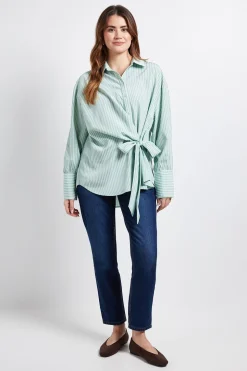Chemise à Rayures avec Lien Latéral