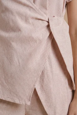 Chemise À Rayures Avec Liens Latéraux
