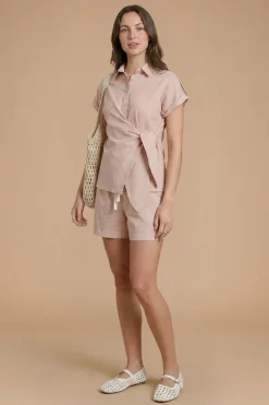 Chemise À Rayures Avec Liens Latéraux