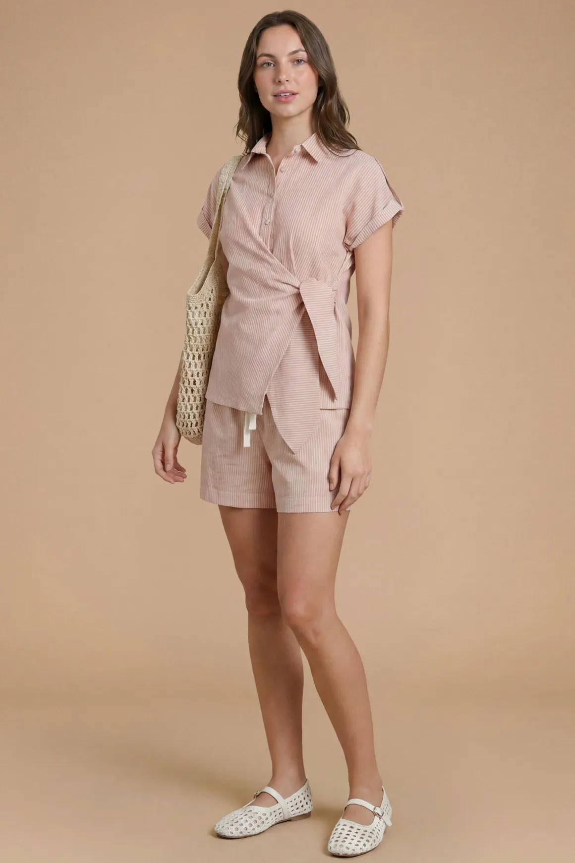 Chemise À Rayures Avec Liens Latéraux