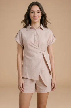 Chemise À Rayures Avec Liens Latéraux