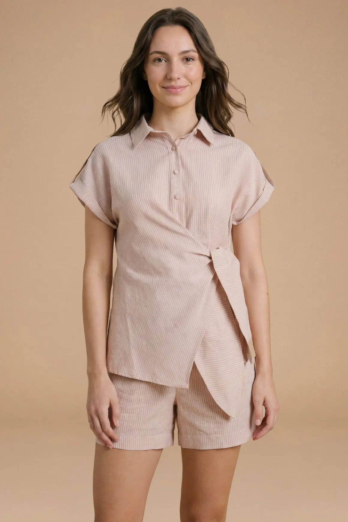 Chemise À Rayures Avec Liens Latéraux