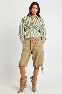 Chemise À Rayures Cintrée À La Taille