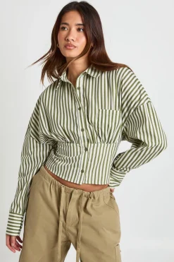 Chemise À Rayures Cintrée À La Taille