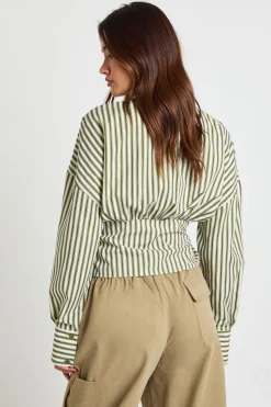 Chemise À Rayures Cintrée À La Taille
