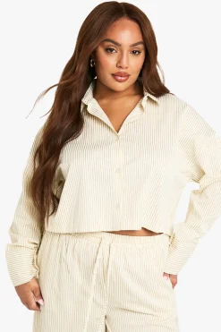 Chemise à rayures cropped Boxy Plus