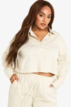 Chemise à rayures cropped Boxy Plus