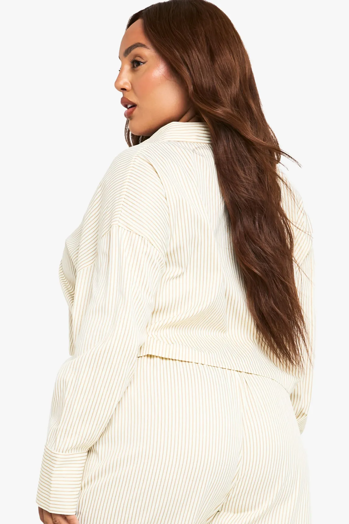 Chemise à rayures cropped Boxy Plus