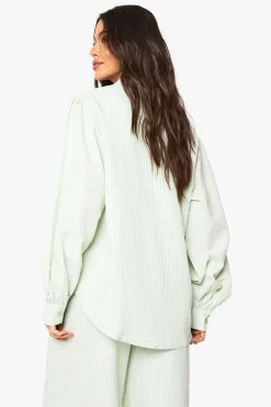 boohoo Chemise à rayures en coupe décontractée<Femme Tops