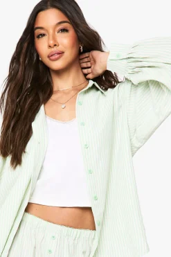 boohoo Chemise à rayures en coupe décontractée<Femme Tops