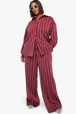boohoo Chemise à rayures oversize Plus<Femme Tops D’Automne|Looks De Rentrée