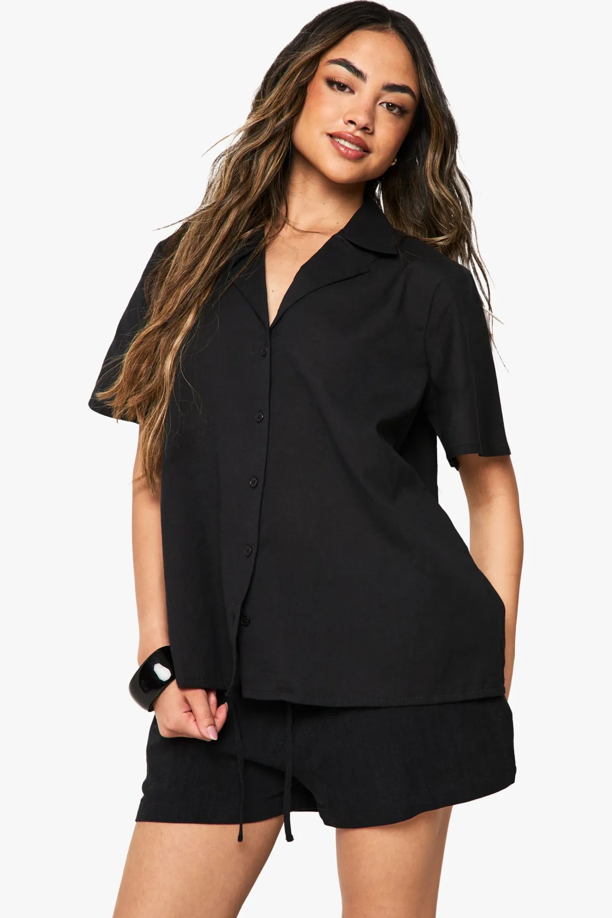 boohoo Chemise resort à manches courtes oversize<Femme Tops