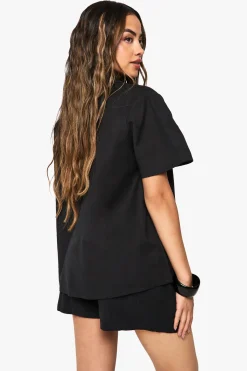 boohoo Chemise resort à manches courtes oversize<Femme Tops