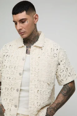 boohooMAN Chemise Revere Boxy Grande Taille Ultra-Délabrée<Homme Denim|Tout Afficher