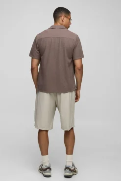 boohooMAN Chemise Revere à coupe régulière en gaufre nid d’abeille<Homme Chemises
