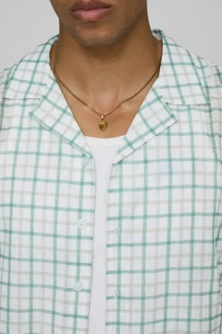 boohooMAN Chemise Revere en slub surdimensionnée & boxy à motif window check<Homme Chemises