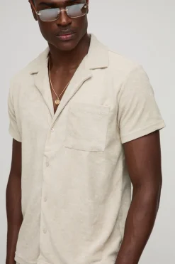 Chemise Revere en tissu éponge, coupe régulière
