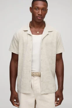 Chemise Revere en tissu éponge coupe régulière