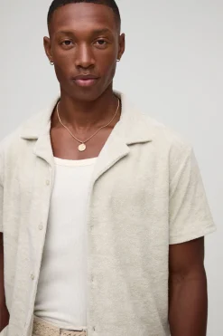 Chemise Revere en tissu éponge coupe régulière