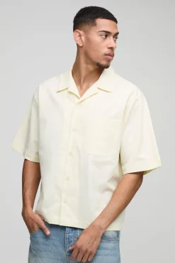 boohooMAN Chemise Revere oversize à imprimé citron<Homme Chemises