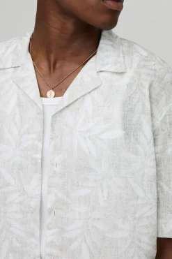 Chemise Revere surdimensionnée en slub feuille