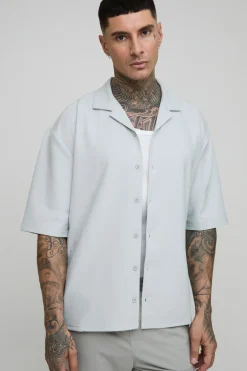 Chemise Revere technique stretch, longue et surdimensionnée