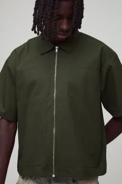 Chemise ripstop surdimensionnée à coupe carrée et panneaux style ouvrier