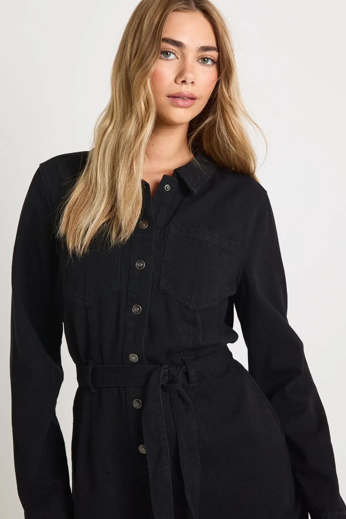 boohoo Chemise-robe en denim<Femme Denim|Denim