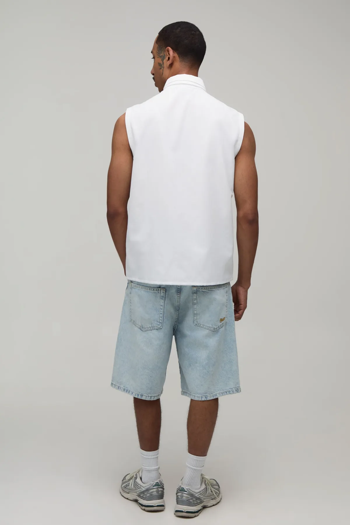 boohooMAN Chemise Sans Manches Coupe Régulière Avec Cravate<Homme Chemises