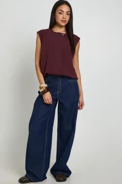 boohoo Chemise Sans Manches À Fermeture Éclair<Femme Tops