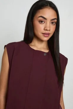 boohoo Chemise Sans Manches À Fermeture Éclair<Femme Tops