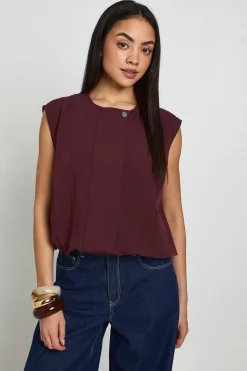 boohoo Chemise Sans Manches À Fermeture Éclair<Femme Tops