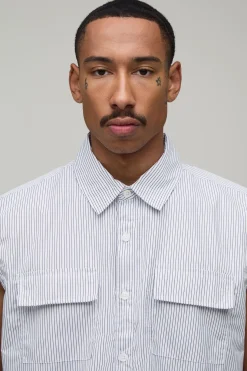 Chemise Sans Manches Oversize À Rayures Coupe Carrée