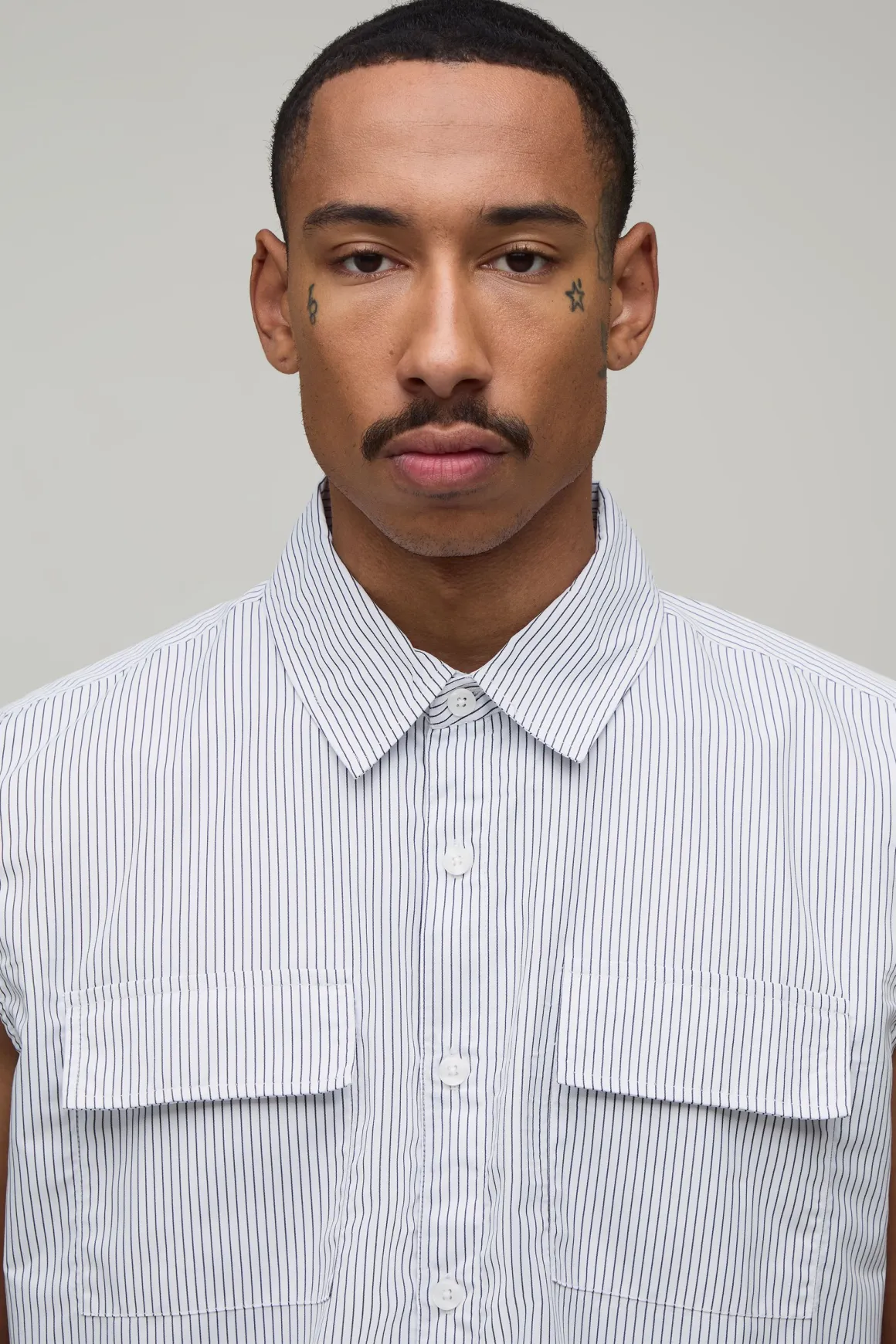 Chemise Sans Manches Oversize À Rayures Coupe Carrée