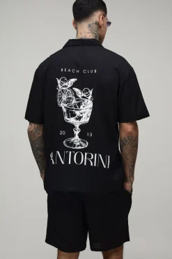 boohooMAN Chemise Santorini Oversized À Manches Courtes Et Short Ample Coupe Tall<Homme Ensembles