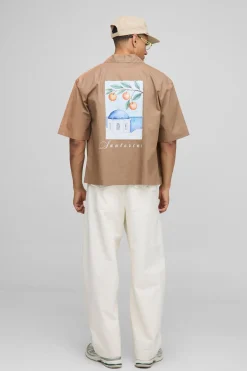 Chemise Santorini Revere oversize à manches mi-longues