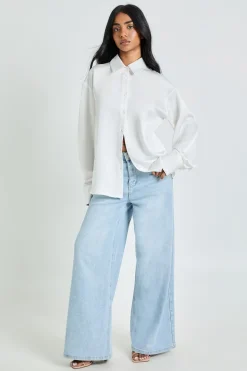 Chemise Satinée À Boutons