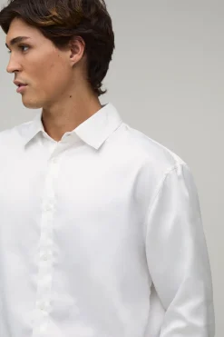 boohooMAN Chemise Satinée À Manches Longues Coupe Ample Oversize Avec Ourlet Élastiqué<Homme Chemises