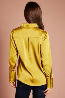 Coast Chemise Satinée À Manches Longues Lisa Tan<Femme Satin Et Dentelle|Tops