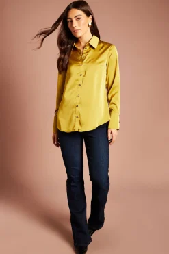 Coast Chemise Satinée À Manches Longues Lisa Tan<Femme Satin Et Dentelle|Tops